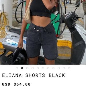 Princess Polly black denim shorts size 0 (NWT)